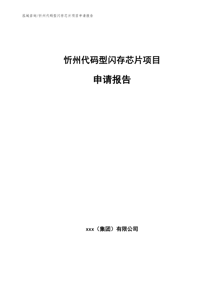 忻州代码型闪存芯片项目申请报告_模板范本_第1页