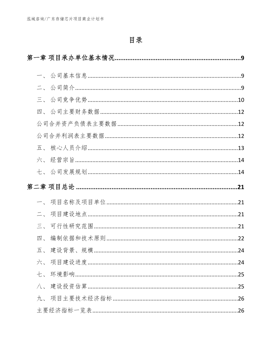 广东存储芯片项目商业计划书_第1页