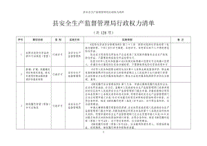 縣安全生產(chǎn)監(jiān)督管理局行政權(quán)力清單 (參考模板范本)