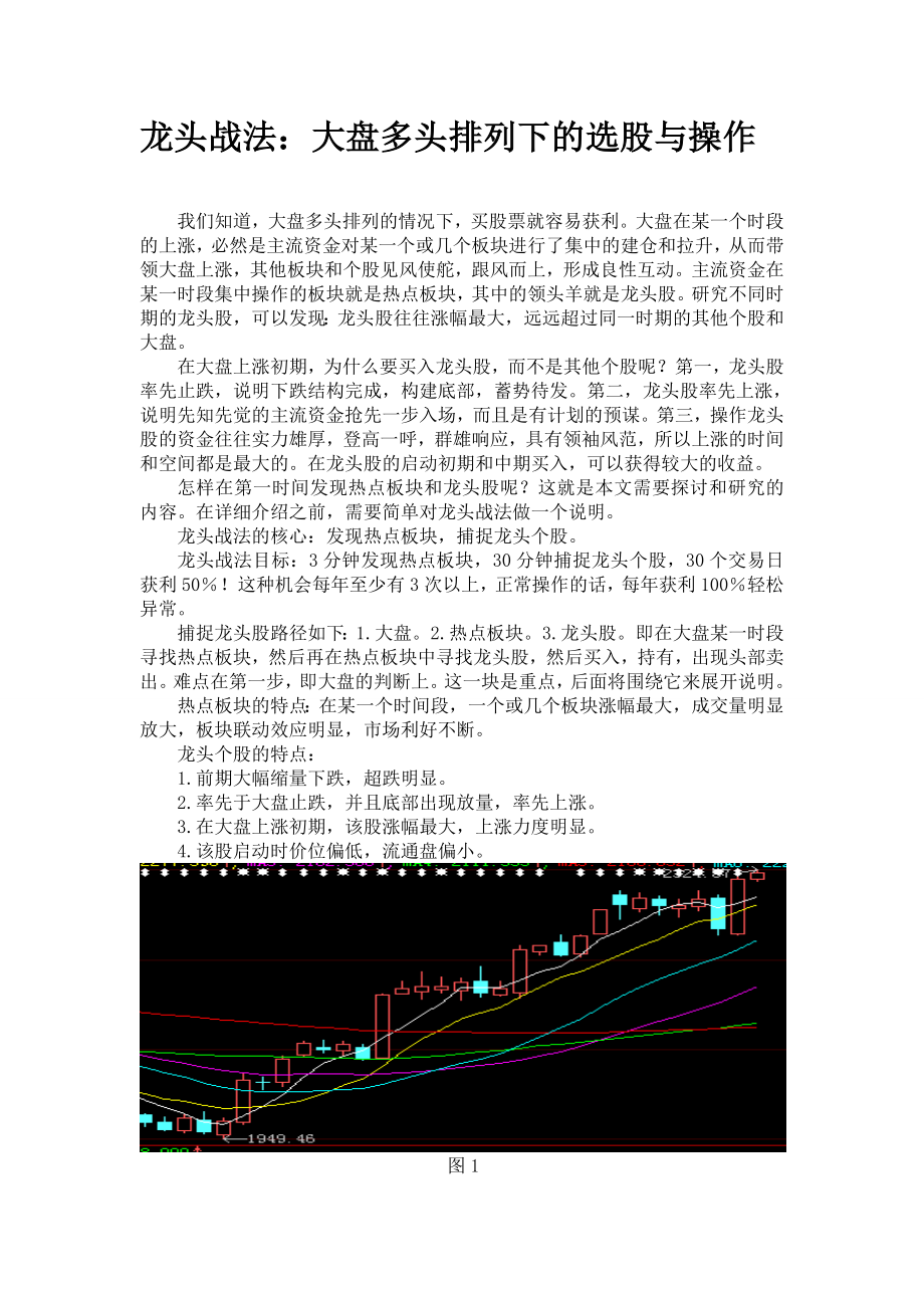 龙头战法：大盘多头排列下的选股与操作_第1页