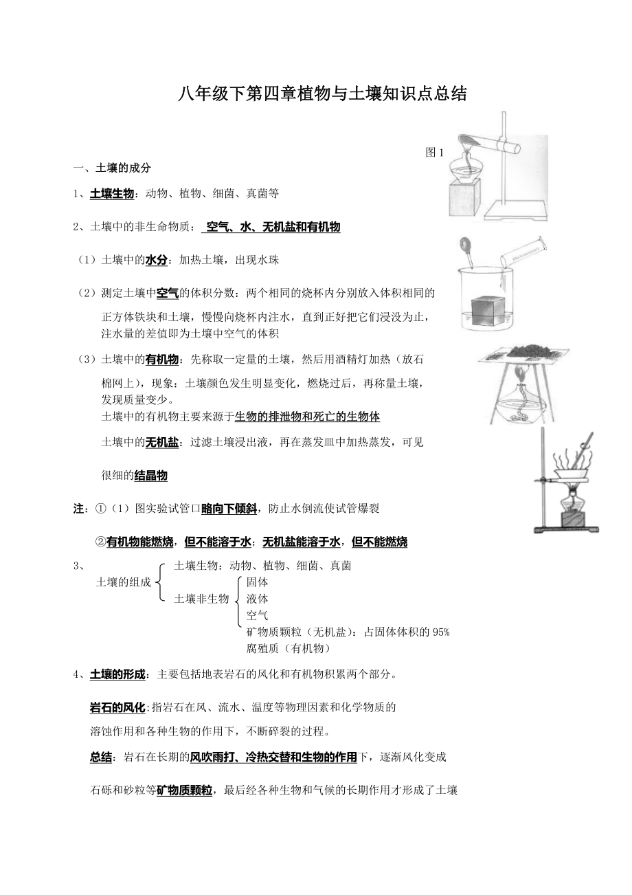 八年级下第四章植物与土壤知识点总结_第1页