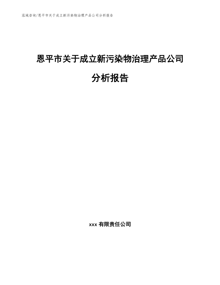 恩平市关于成立新污染物治理产品公司分析报告_第1页