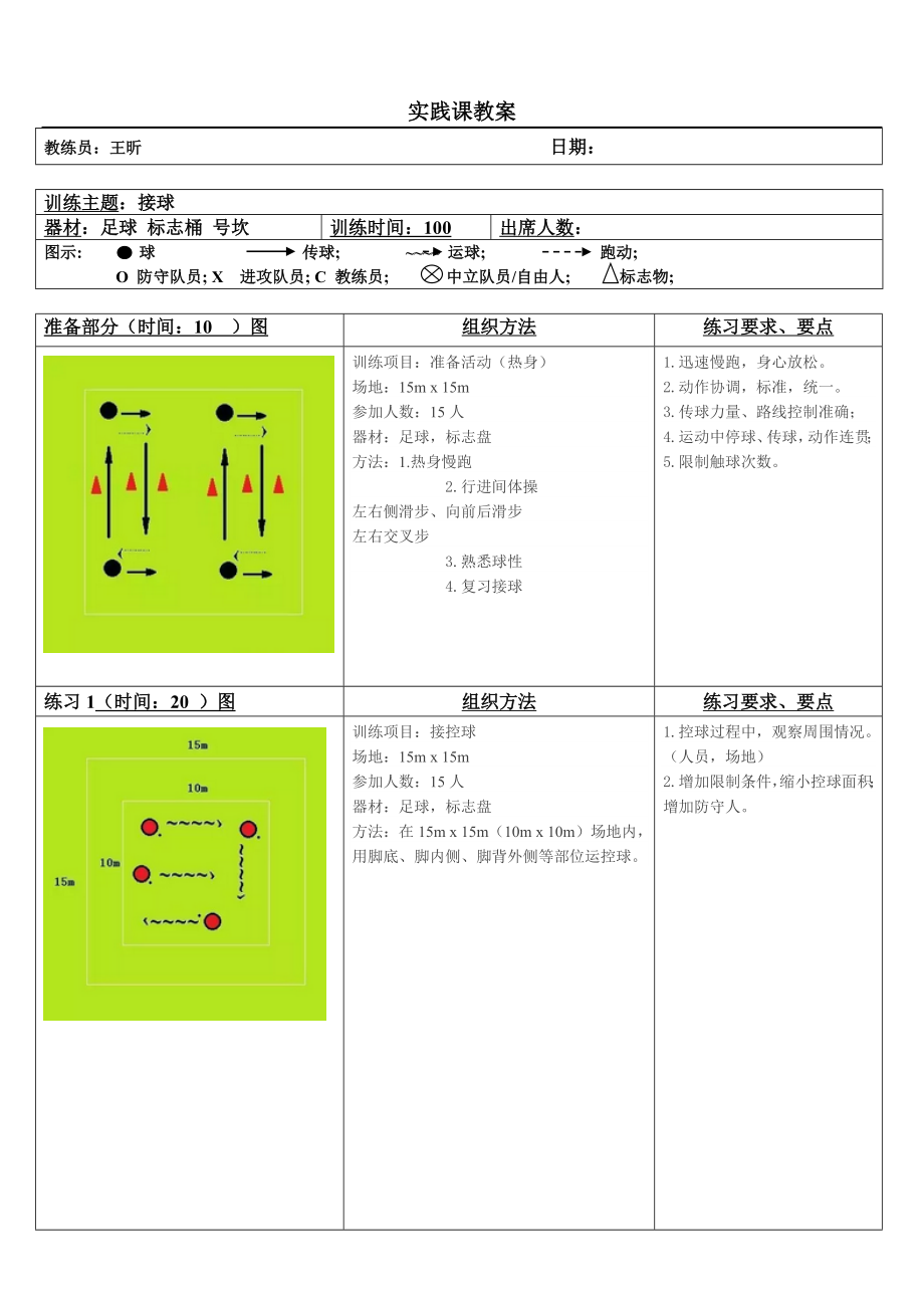 體育足球課 實踐課教案 參考模板范本_第1頁