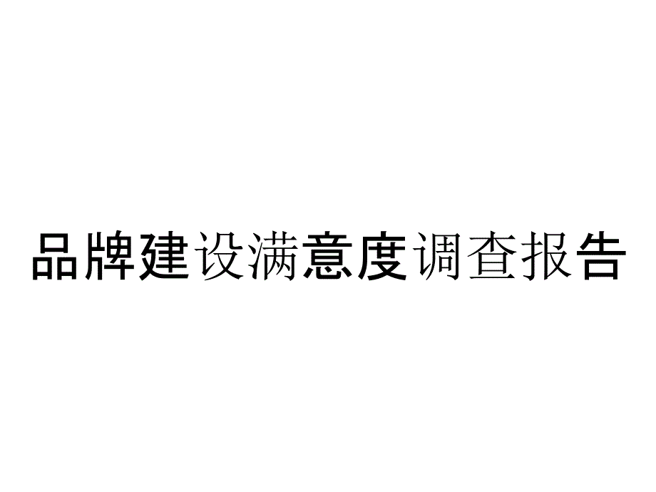 品牌建设满意度调查报告_第1页