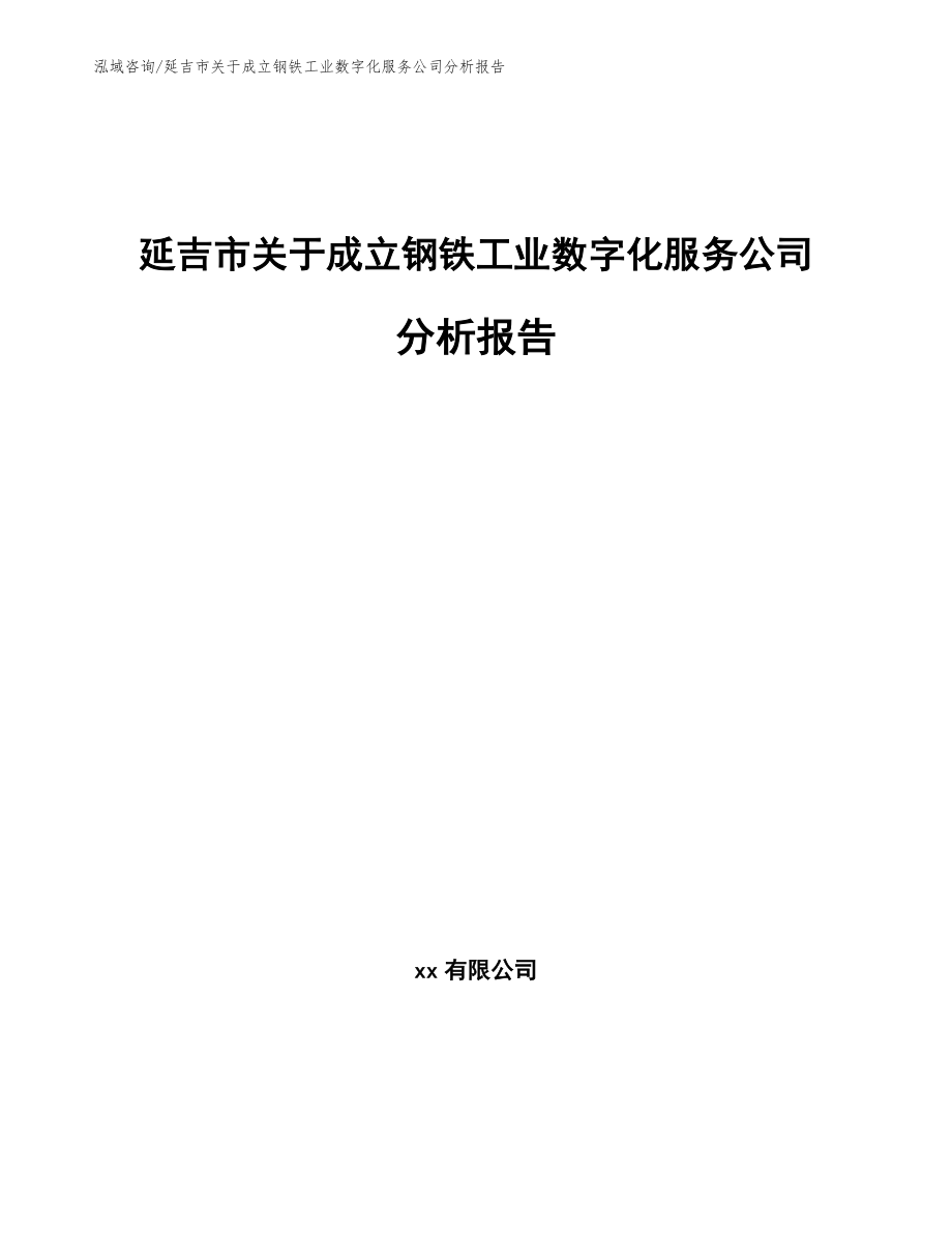 延吉市关于成立钢铁工业数字化服务公司分析报告_第1页