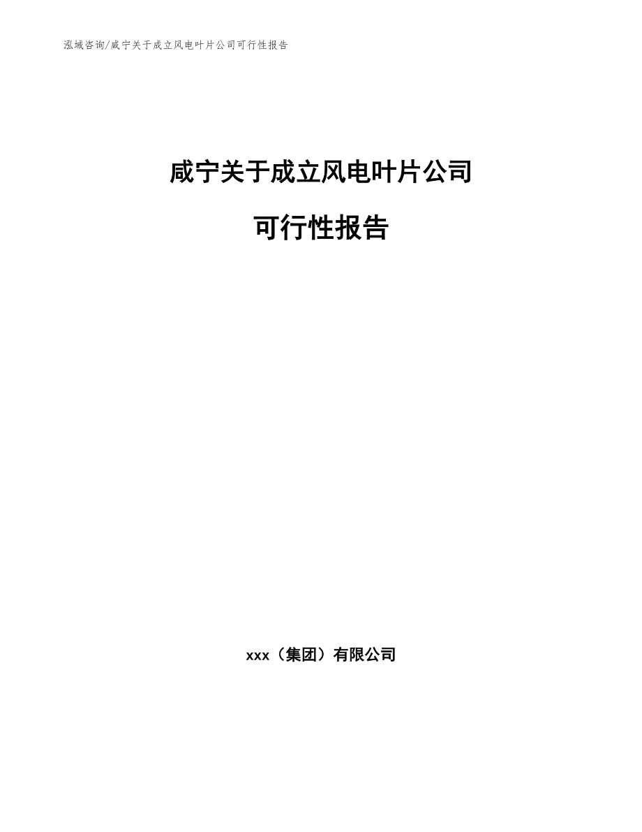 咸宁关于成立风电叶片公司可行性报告【范文】_第1页