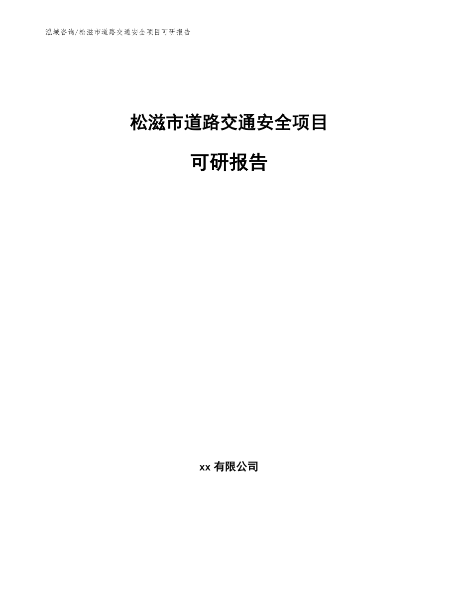 松滋市道路交通安全项目可研报告（模板参考）_第1页