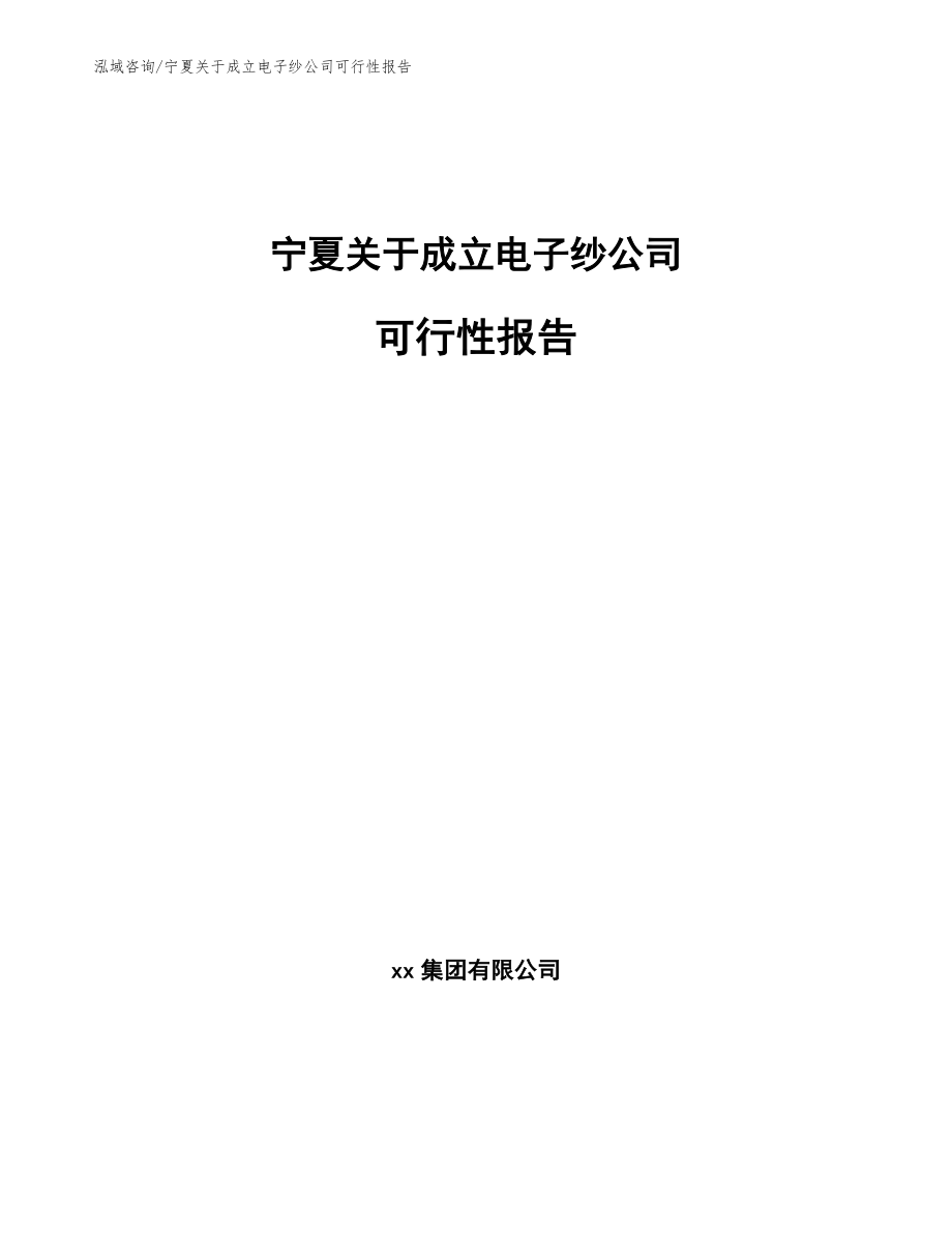 宁夏关于成立电子纱公司可行性报告模板范文_第1页