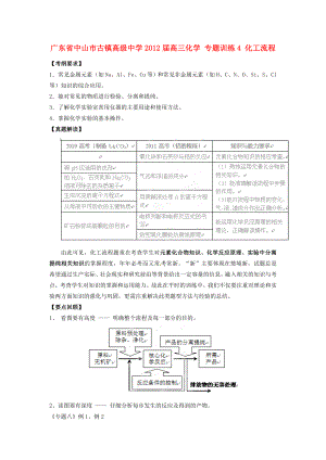 廣東省中山市古鎮(zhèn)高級(jí)中學(xué)2012屆高三化學(xué) 專題訓(xùn)練4 化工流程