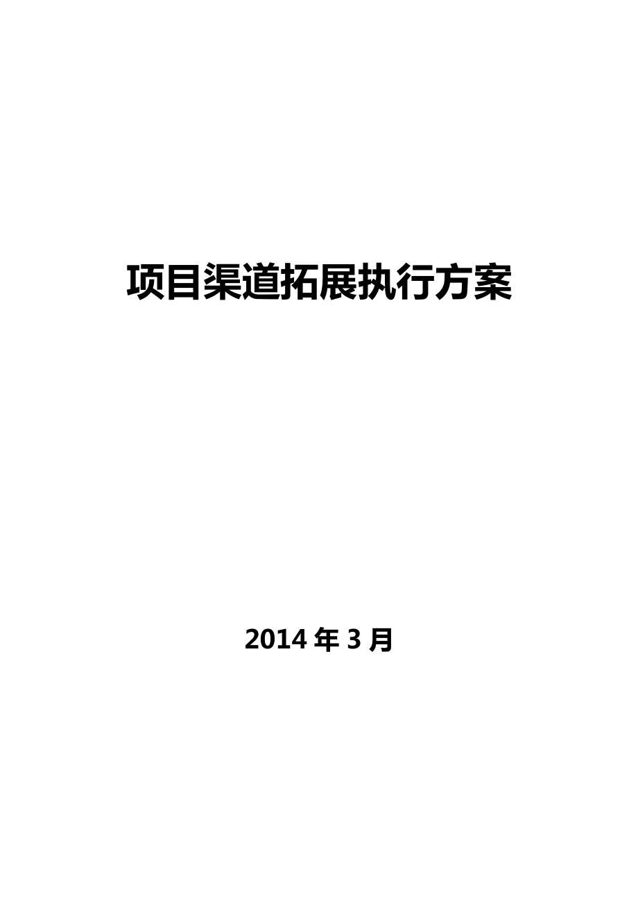 项目大客户渠道拓展执行方案_第1页