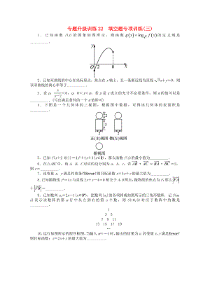 江西省2013年高考數(shù)學(xué)第二輪復(fù)習(xí) 專題升級訓(xùn)練22 填空題專項訓(xùn)練(三) 文