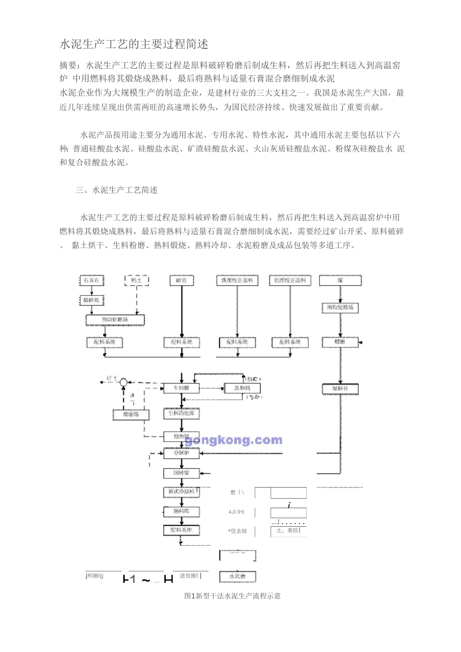 水泥生产工艺的主要过程简述_第1页