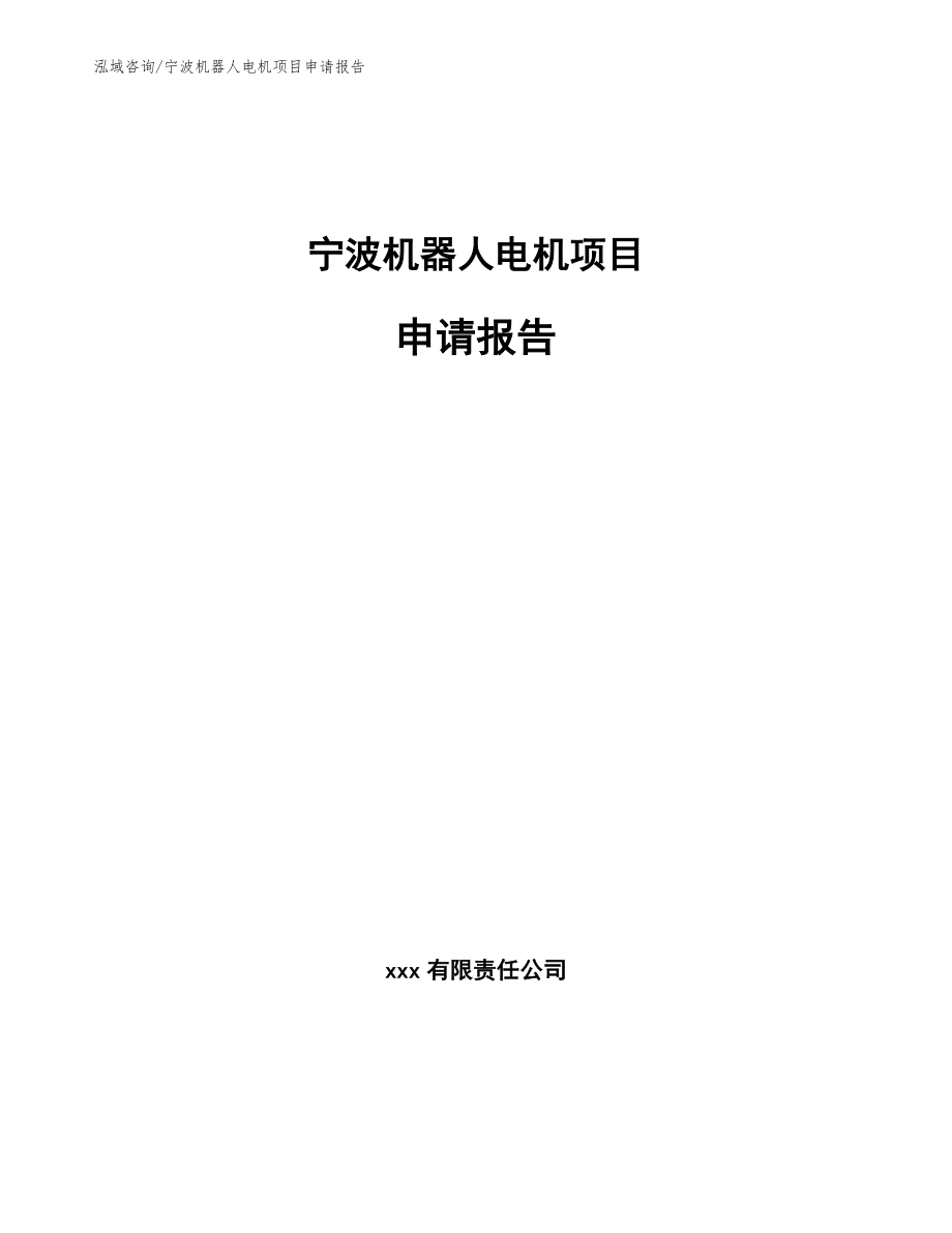 宁波机器人电机项目申请报告_第1页