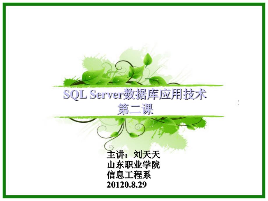 第二课 SQL Server数据库应用技术_第1页