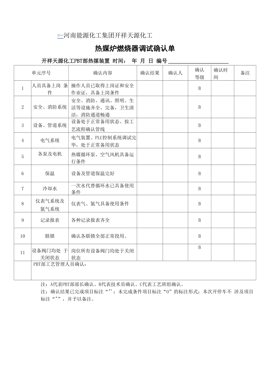 热媒炉燃烧器调试两表一单20160316资料_第1页