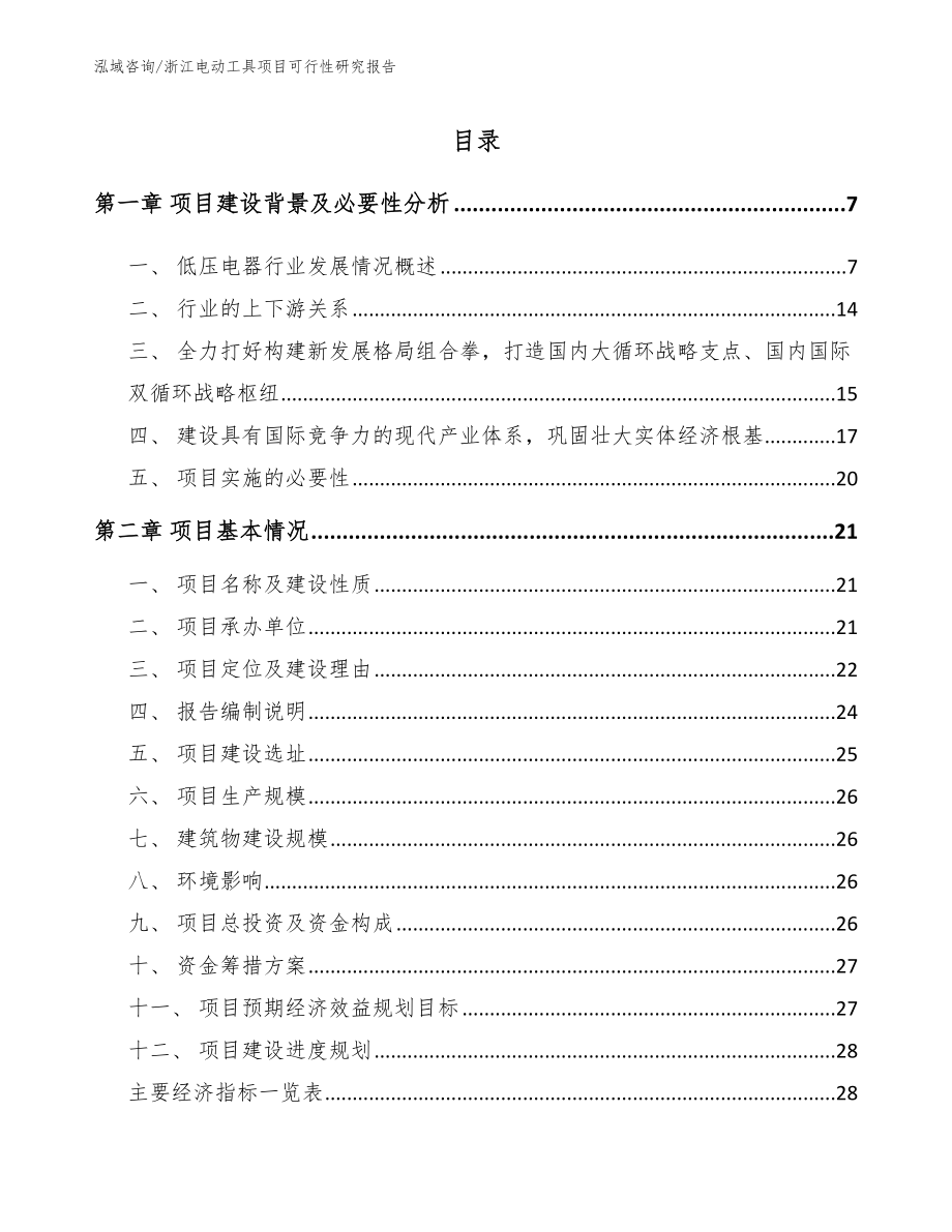 浙江电动工具项目可行性研究报告【模板范文】_第1页