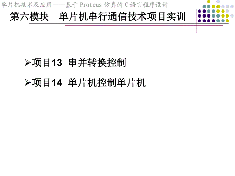 第六模块单片机串行通信技术项目实训_第1页