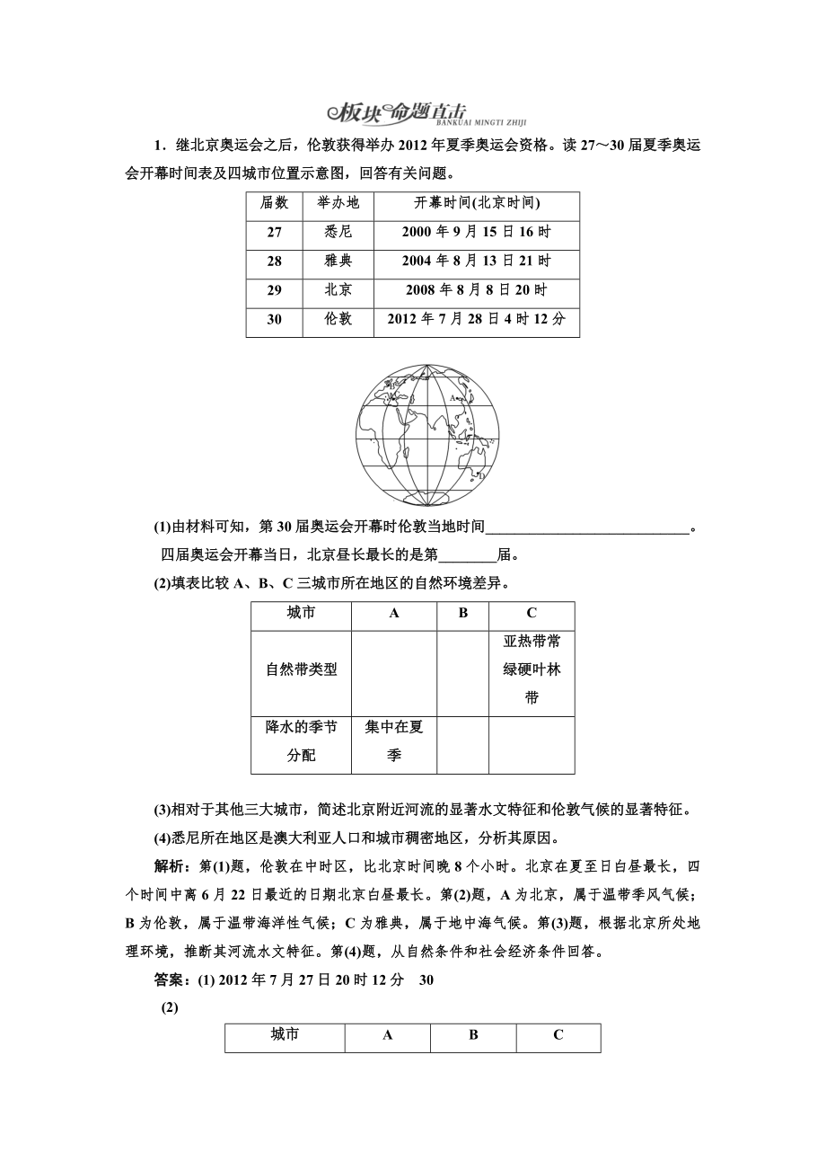 第十四單元 板塊命題直擊_第1頁