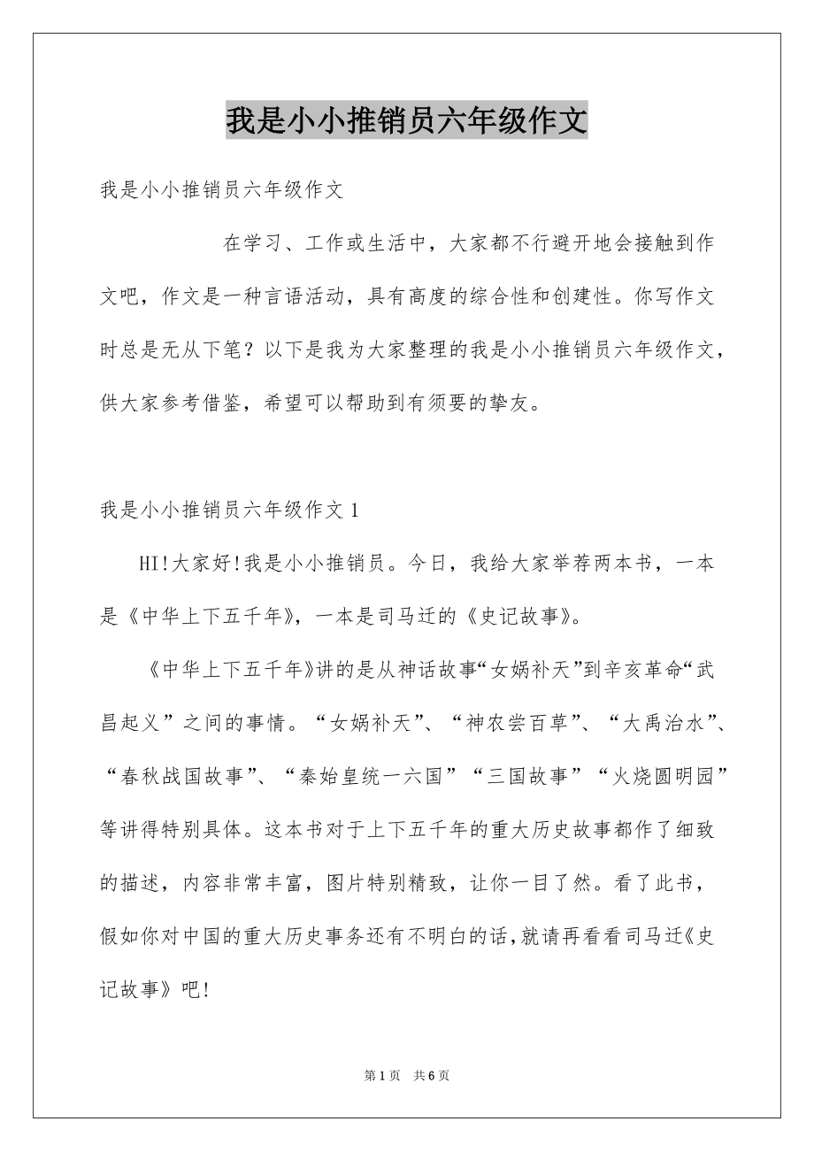 我是小小推销员六年级作文_第1页