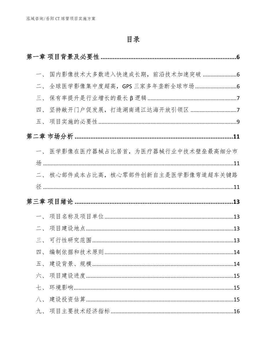 岳阳CT球管项目实施方案模板参考_第1页