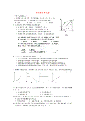 浙江省蒼南縣巨人中學(xué)2014-2015學(xué)年高中物理 曲線運(yùn)動測試 新人教版必修1