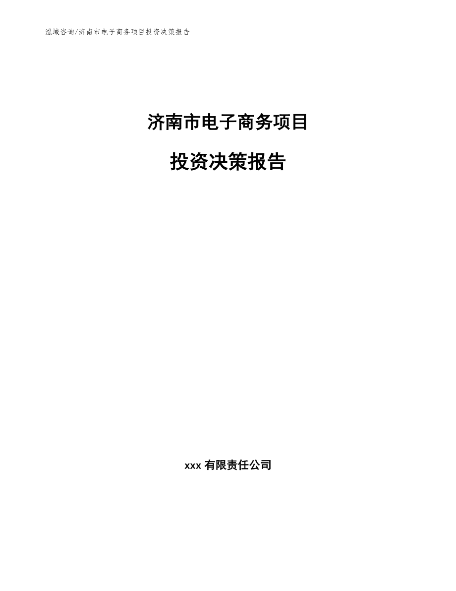 济南市电子商务项目投资决策报告_范文_第1页