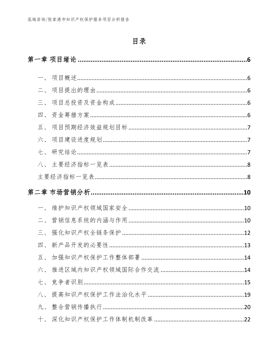 张家港市知识产权保护服务项目分析报告_模板范文_第1页