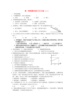 浙江省蒼南縣巨人中學(xué)2014-2015學(xué)年高中物理 期末復(fù)習(xí)日日練2 新人教版必修1