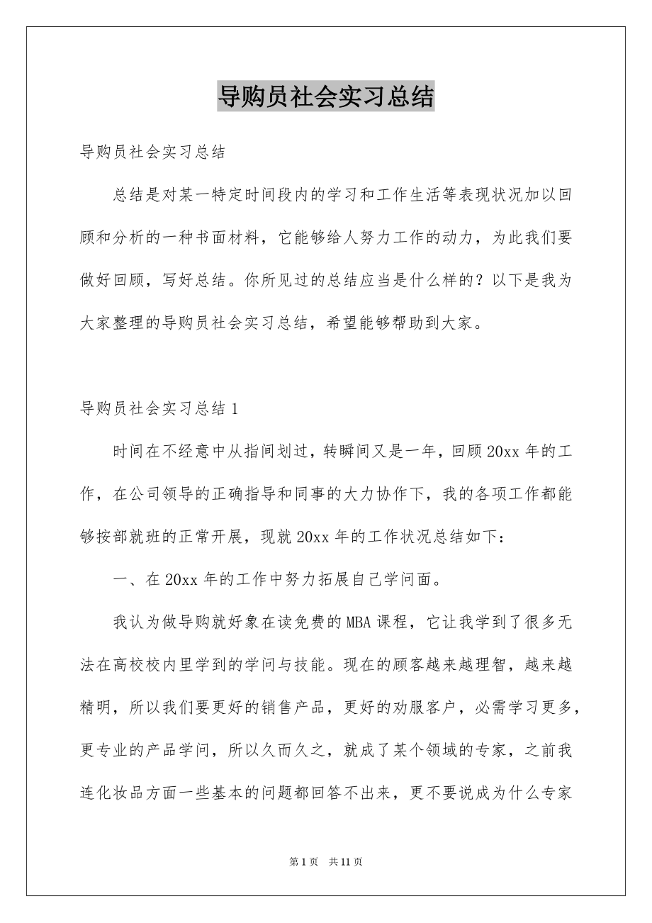 导购员社会实习总结_第1页