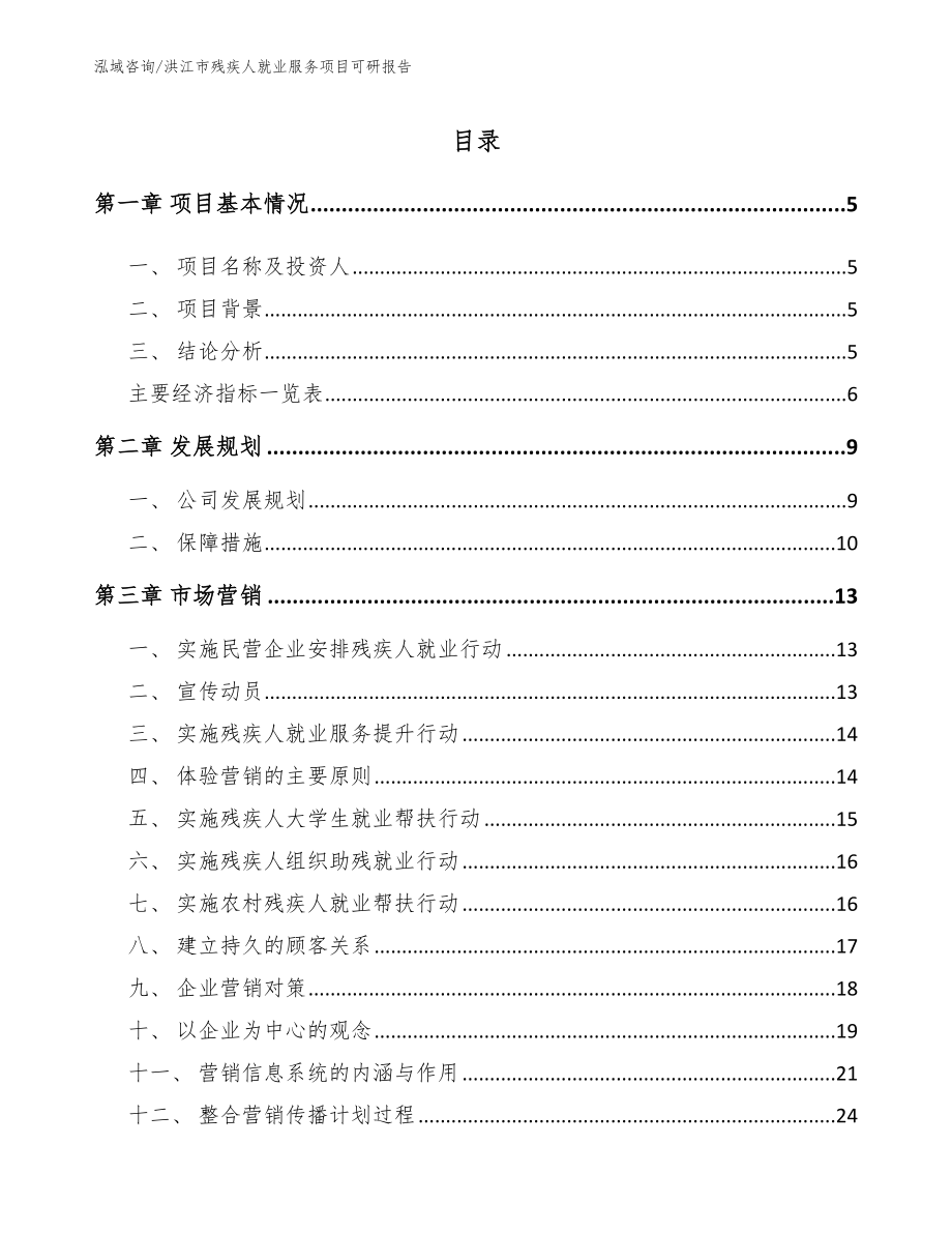 洪江市残疾人就业服务项目可研报告_模板范本_第1页