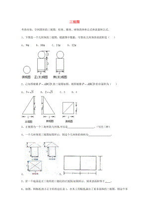 天津市2013屆高三數(shù)學(xué)總復(fù)習(xí) 模塊專題10 三視圖（學(xué)生版）