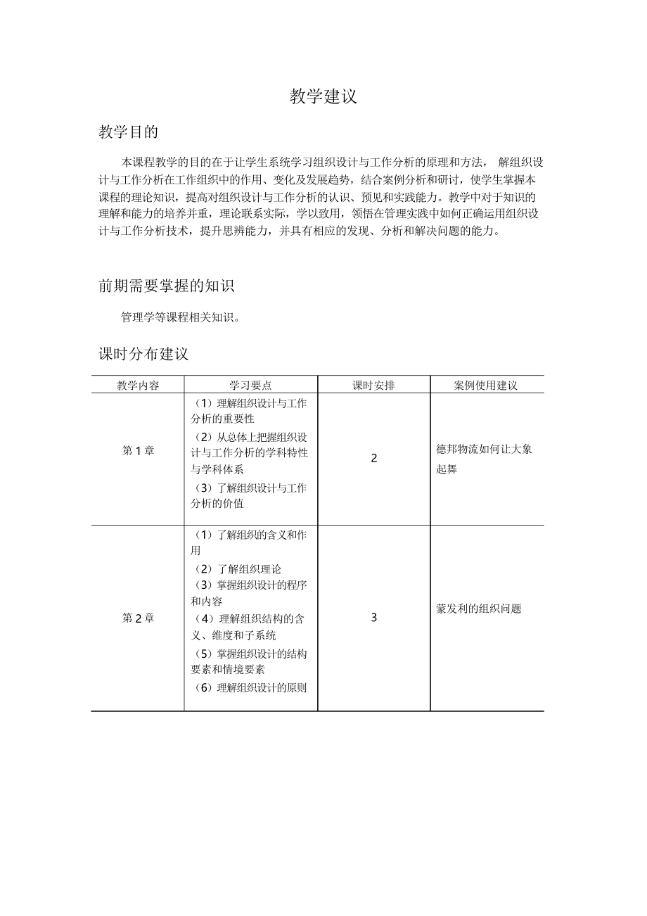 組織設計與工作分析教學大綱_第1頁