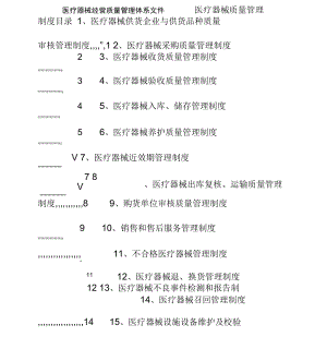 2020版醫(yī)療器械質量管理制度職責操作規(guī)程