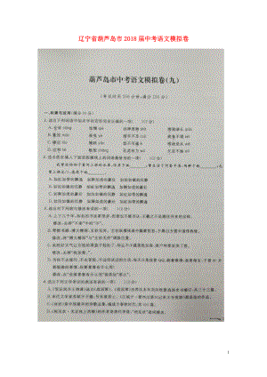 辽宁省葫芦岛市中考语文模拟卷九扫描版05213116