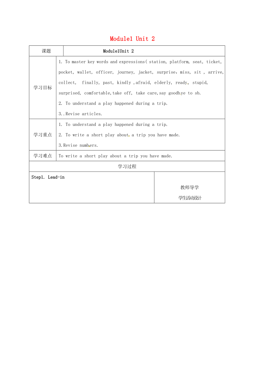 九年级英语下册Module1TravelUnit2Itsalongstory学案无答案新版外研版_第1页