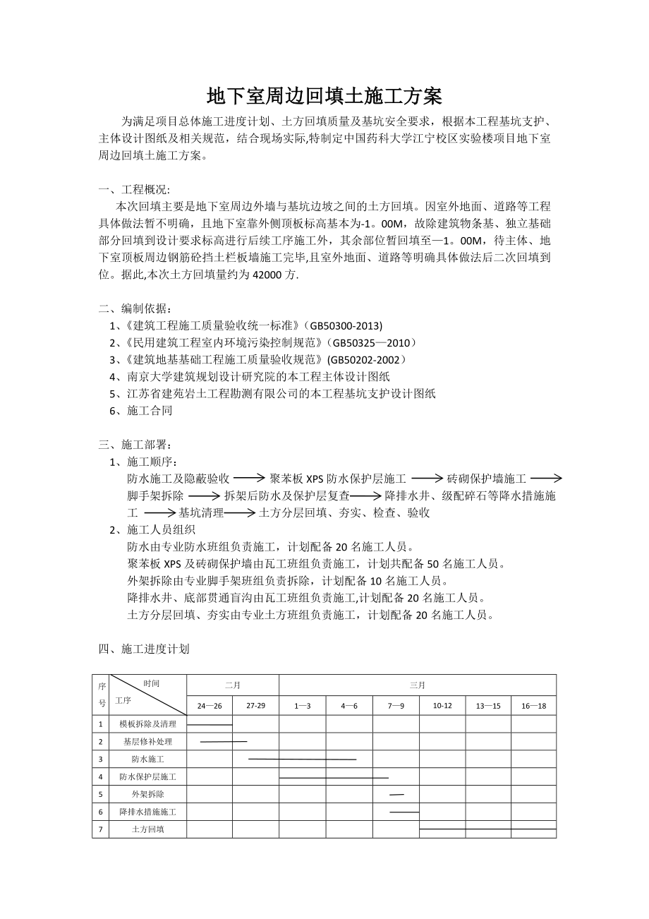 修改后地下室周边回填土施工方案_第1页