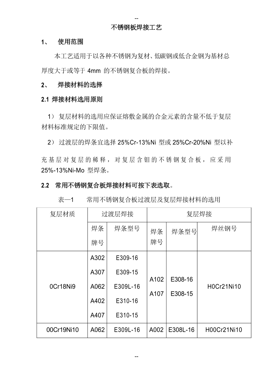 不锈钢板焊接工艺_第1页