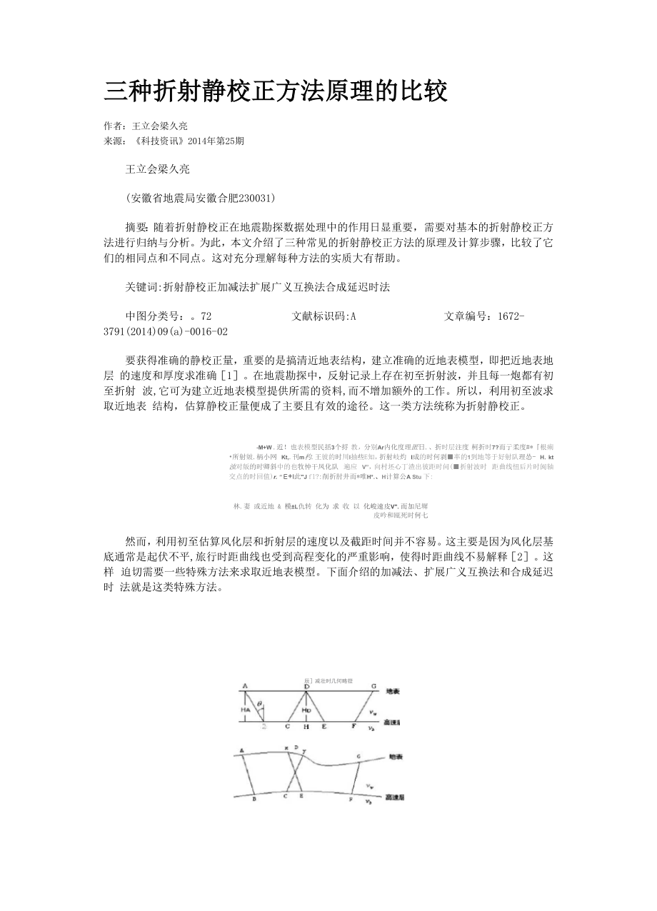 三种折射静校正方法原理的比较_第1页