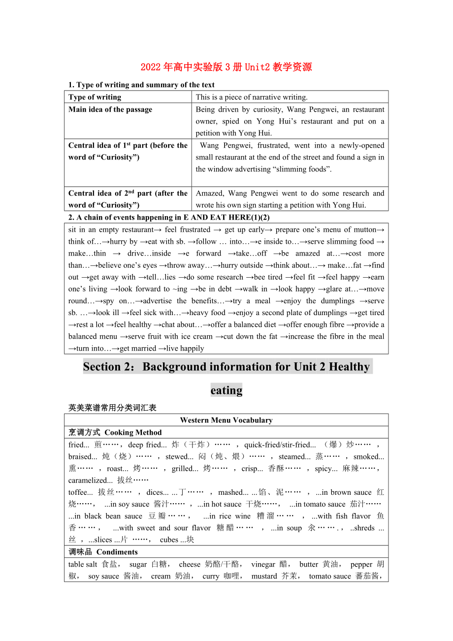 2022年高中实验版3册Unit2教学资源_第1页