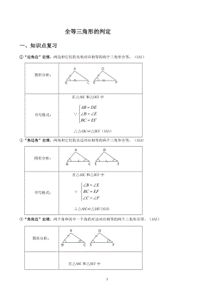 全等三角形的判定常考典型例题及练习
