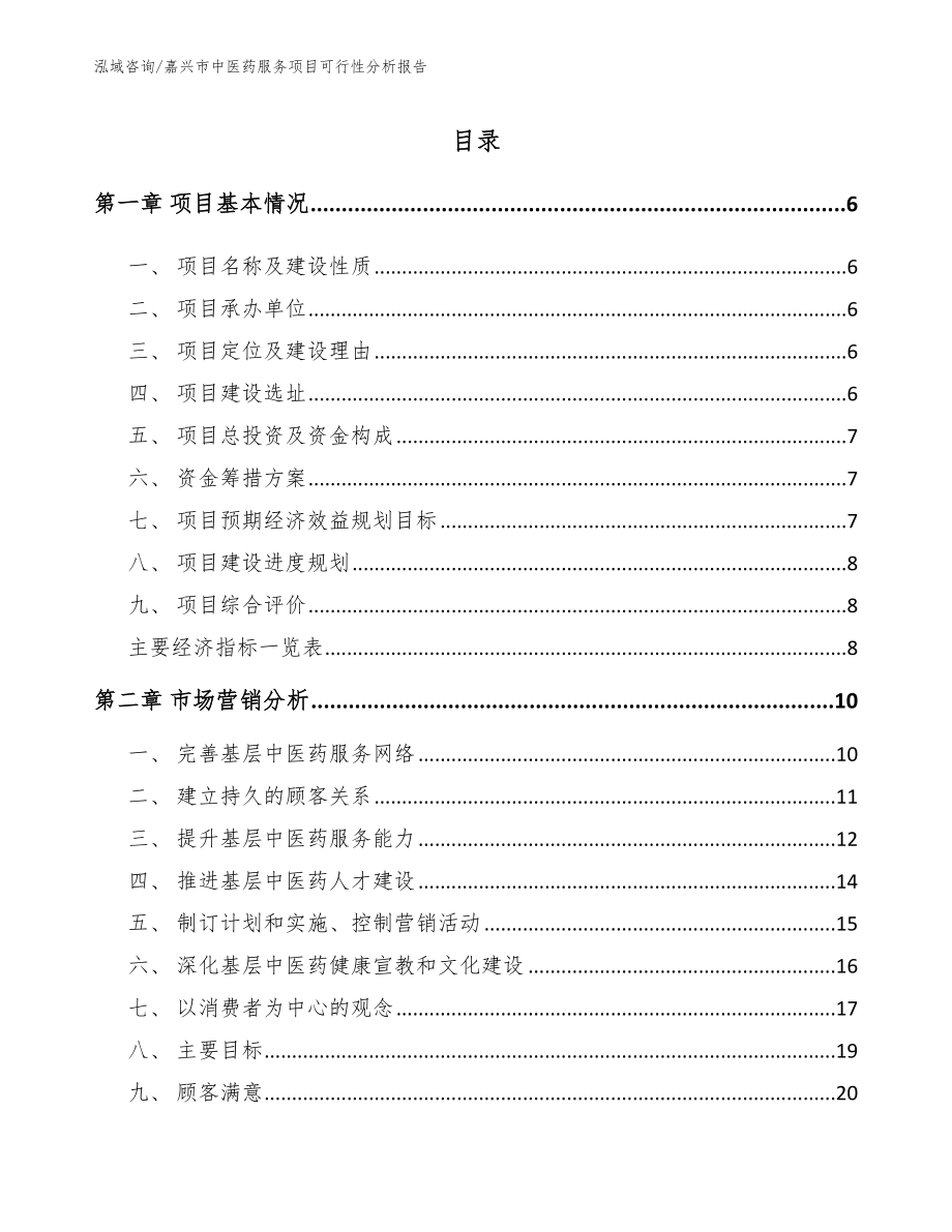 嘉兴市中医药服务项目可行性分析报告【模板范本】_第1页