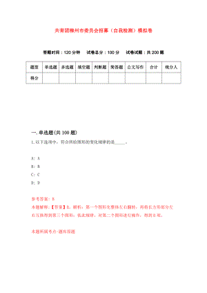 共青团柳州市委员会招募（自我检测）模拟卷（第0卷）
