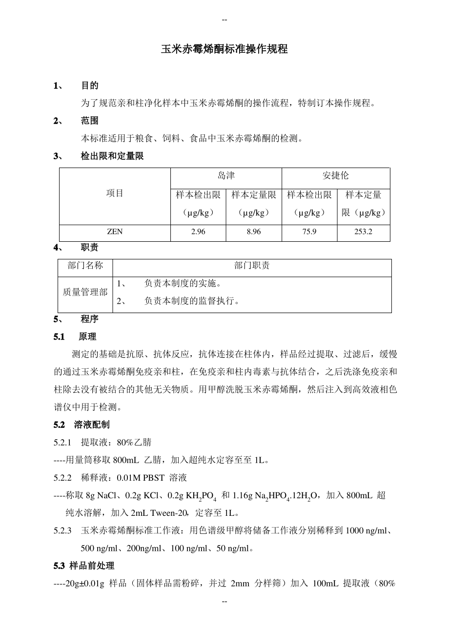 玉米赤霉烯酮毒素標(biāo)準(zhǔn)檢測(cè)規(guī)程_第1頁(yè)