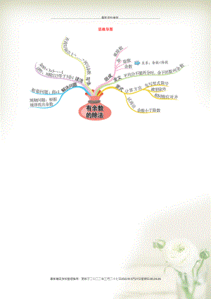 二年級數(shù)學(xué)下冊 第6單元思維導(dǎo)圖 新人教版(共1頁DOC)