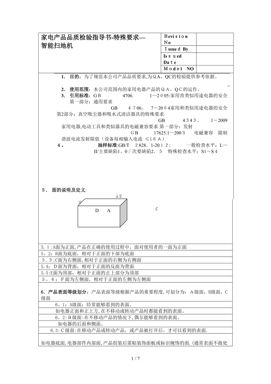 家电产品品质检验指导书_第1页