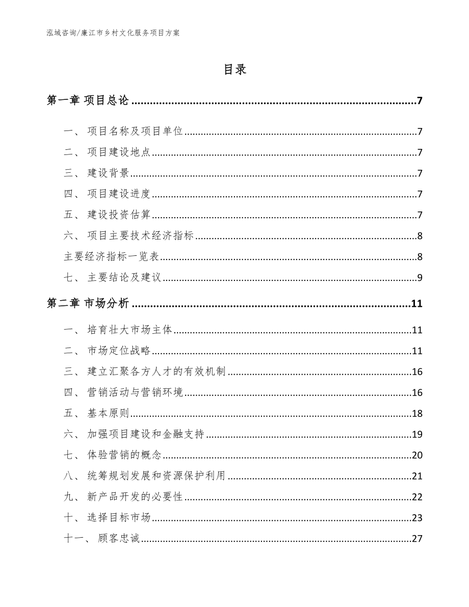 廉江市乡村文化服务项目方案_第1页