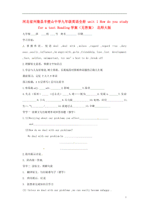 河北省興隆縣半壁山中學(xué)九年級(jí)英語(yǔ)全冊(cè) unit 1 How do you study for a test Reading學(xué)案（無(wú)答案） 北師大版