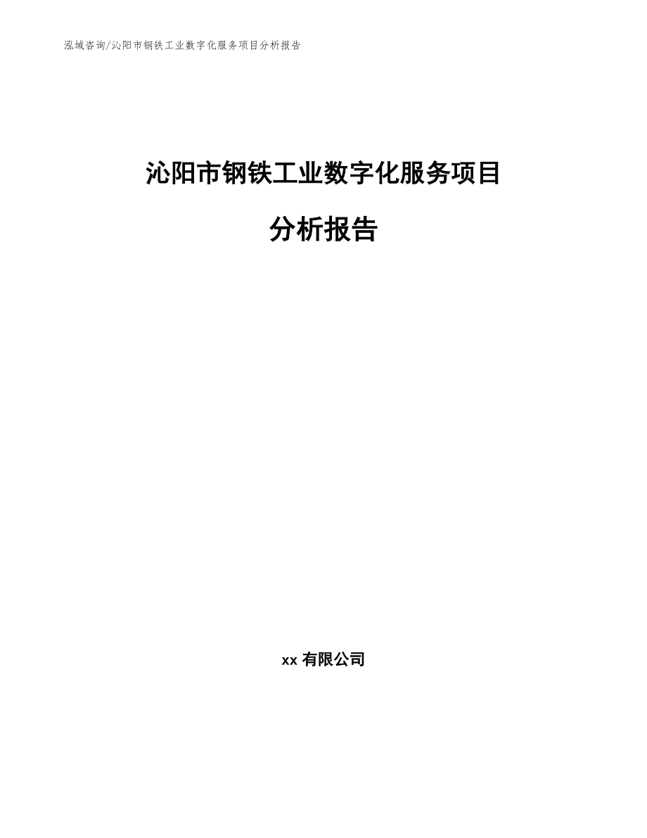 沁阳市钢铁工业数字化服务项目分析报告_模板范文_第1页