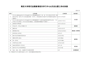 南京大学现代远程教育校外学习中心6月份主要工作时间表
