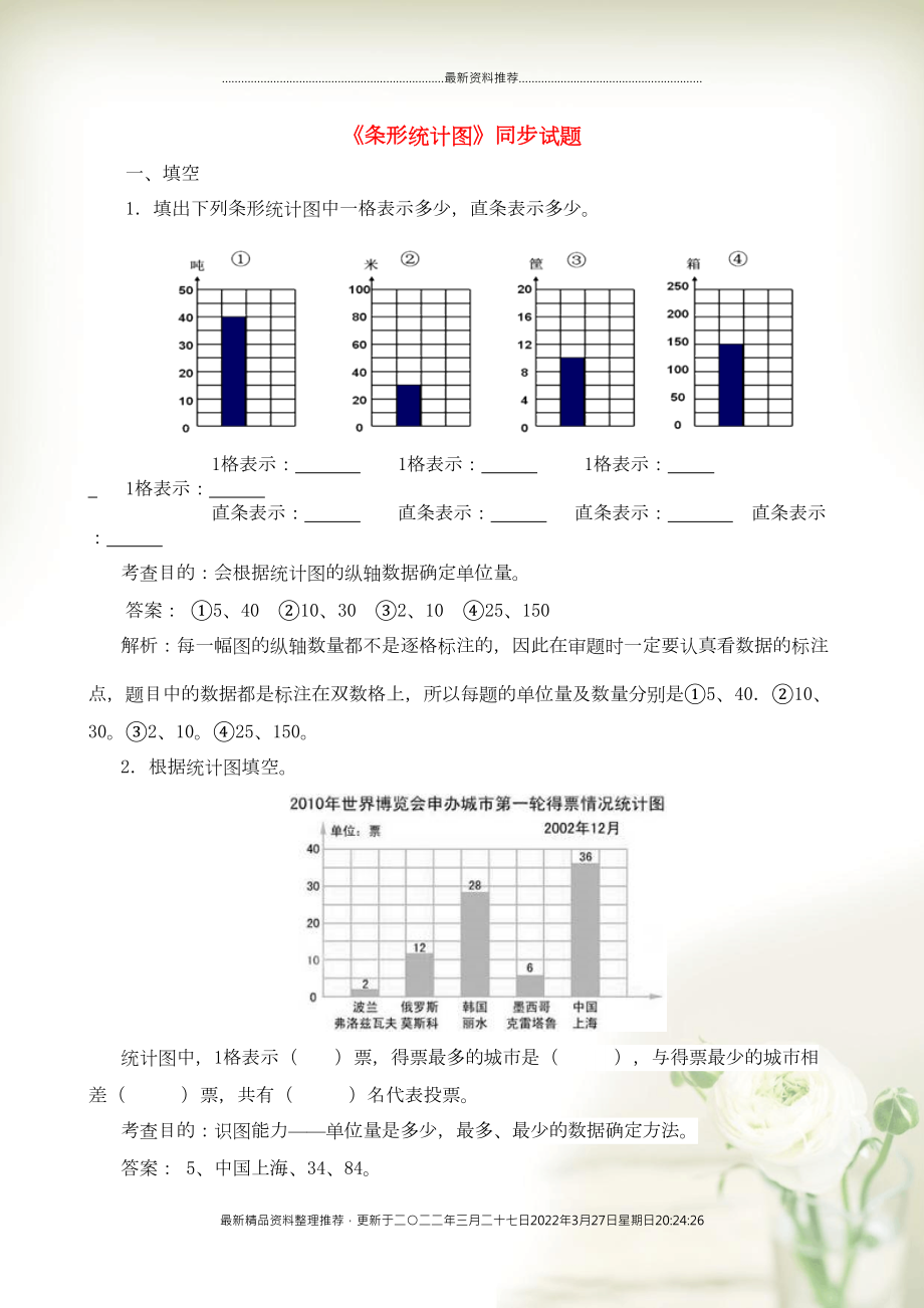 四年級(jí)數(shù)學(xué)上冊(cè) 7 條形統(tǒng)計(jì)圖練習(xí)題 新人教版(共9頁(yè)DOC)_第1頁(yè)